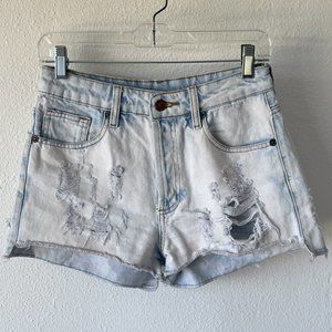 FARM RIO Jean Shorts Size 36 US 4 Light Wash Distressed Shredded